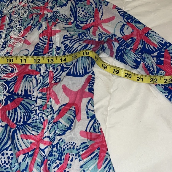 Lilly Pulitzer women’s Sarasota Tunic Resort White She Shells Top size medium - Picture 6 of 9